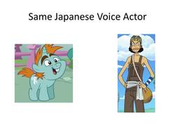 Size: 960x720 | Tagged: safe, snips, g4, exploitable meme, japanese, kappei yamaguchi, one piece, same voice actor, usopp