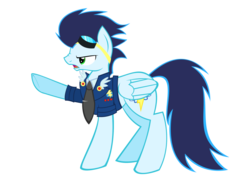 Size: 1024x768 | Tagged: safe, artist:mmu7, soarin', pegasus, pony, g4, male, military uniform, simple background, solo, transparent background, vector