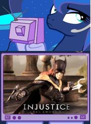 Size: 442x600 | Tagged: safe, princess luna, gamer luna, g4, batgirl, exploitable meme, injustice gods among us, tv meme