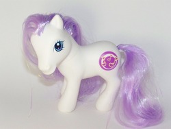 Size: 1536x1152 | Tagged: safe, photographer:kisscurl, rhythm and rhyme, earth pony, pony, g3, female, irl, mare, photo, solo, tail, toy