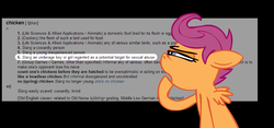 Size: 750x350 | Tagged: safe, artist:brutamod, scootaloo, chicken, g4, meme, scootachicken