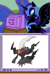 Size: 411x603 | Tagged: safe, nightmare moon, darkrai, g4, exploitable meme, pokémon, tv meme