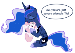 Size: 4231x3004 | Tagged: safe, artist:bronyboy, princess celestia, princess luna, alicorn, pony, g4, age regression, cewestia, fanfic, female, high res, mare, my little alicorn, pink-mane celestia, simple background, transparent background, vector