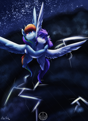 Size: 1088x1500 | Tagged: safe, artist:aeritus, rainbow dash, oc, g4, fanfic, lightning