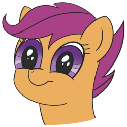 Size: 2500x2500 | Tagged: safe, artist:alkippe, scootaloo, g4, bust, female, generic happy face, simple background, solo, transparent background