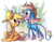 Size: 1000x789 | Tagged: safe, artist:php27, applejack, g4, accessory swap, applejack's hat, billie, cloven hooves, cowboy hat, duo, hat, looking at someone, no iris, raised hoof, simple background, sitting, standing, transparent background