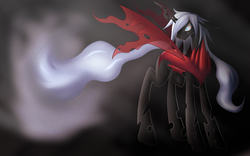 Size: 4000x2500 | Tagged: safe, artist:eternanyx-art, darkrai, changeling king, changelingified, dark background, male, pokémon, solo