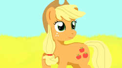 Size: 1280x720 | Tagged: safe, artist:jbond, applejack, earth pony, pony, g4, female, mare, raised hoof, solo