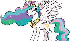 Size: 1280x720 | Tagged: safe, artist:jbond, princess celestia, alicorn, pony, g4, female, looking at you, mare, simple background, solo, spread wings, white background, wings