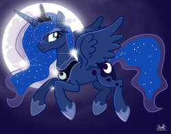 Size: 1024x800 | Tagged: safe, artist:benkomilk, princess luna, g4, female, moon, solo