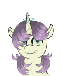 Size: 426x523 | Tagged: safe, artist:ponycide, oc, oc only, pony, unicorn, smiling