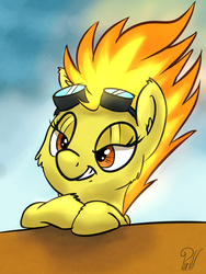 Size: 1500x2000 | Tagged: safe, artist:pirill, spitfire, pony, g4, 30 minute art challenge, female, goggles, solo