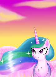 Size: 1098x1520 | Tagged: safe, artist:b1uem00n, princess celestia, g4, female, solo