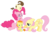 Size: 3000x1959 | Tagged: safe, artist:ciudadmagica, fluttershy, pinkie pie, pound cake, pumpkin cake, earth pony, pegasus, pony, unicorn, g4, baby, baby pony, ship:flutterpie, shipping, simple background, transparent background, vector