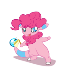 Size: 500x640 | Tagged: safe, artist:flautist-kloa, pinkie pie, flaaffy, g4, female, pokefied, pokémon, simple background, solo, species swap, transparent background