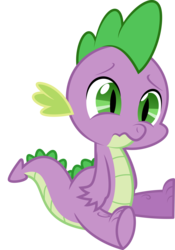 Size: 5614x8000 | Tagged: safe, artist:hourglass-vectors, spike, dragon, g4, absurd resolution, sad, simple background, sitting, solo, transparent background, vector