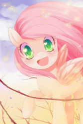 Size: 600x900 | Tagged: dead source, safe, artist:loyaldis, fluttershy, pegasus, pony, g4, cute, female, happy, heart eyes, looking at you, mare, shyabetes, solo, wingding eyes