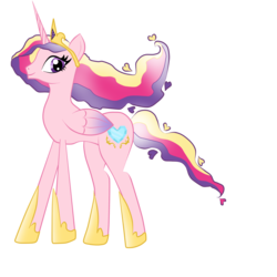 Size: 2000x2000 | Tagged: dead source, safe, artist:xebck, princess cadance, g4, alternate hairstyle, ethereal mane, female, flowing mane, older, older princess cadance, simple background, solo, transparent background, ultimate cadance