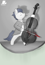 Size: 484x697 | Tagged: safe, artist:lucas47-46, rumble, earth pony, pony, g4, bipedal, bow (instrument), cello, clothes, male, musical instrument, musician, older, solo