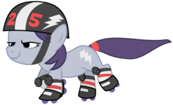 Size: 1650x1000 | Tagged: safe, artist:pageturner1988, bolt (g4), earth pony, pony, call of the cutie, g4, 101 dalmatians, female, filly, flash, foal, helmet, horace badun, narrowed eyes, roller derby, roller skates, simple background, solo, transparent background, vector