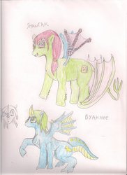 Size: 762x1048 | Tagged: safe, artist:solomen, monster pony, byakhee, cthulhu mythos, ponified, shantak, traditional art