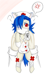 Size: 462x740 | Tagged: safe, artist:eelball, pony, angry, nurse, ponified, skullgirls, solo, tiny, valentine (skullgirls)