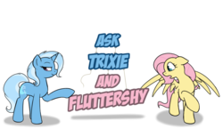 Size: 865x500 | Tagged: safe, artist:theparagon, fluttershy, trixie, ask trixie, g4, tumblr