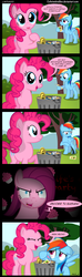 Size: 1200x4050 | Tagged: safe, artist:coltsteelstallion, pinkie pie, rainbow dash, g4, comic, fourth wall, littering, pinkamena diane pie, spanish, translation