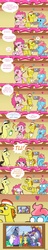 Size: 1024x5346 | Tagged: safe, artist:doublewbrothers, bulk biceps, carrot cake, cup cake, hoity toity, iron will, pinkie pie, pound cake, pumpkin cake, steven magnet, oc, oc:heavy cream, alicorn, pony, g4, adultery, alicorn oc, comic, dialogue, funny, implied gay, infidelity, spanish, translation, voyeurism, what a twist