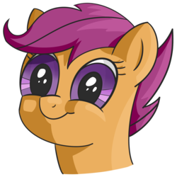 Size: 2500x2500 | Tagged: safe, artist:alkippe, scootaloo, g4, bust, female, happy, simple background, smiling, solo, transparent background