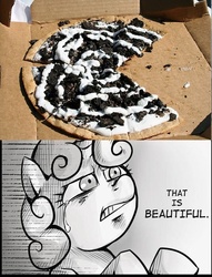 Size: 534x700 | Tagged: safe, sweetie belle, g4, exploitable meme, meme, oreo, oreo pizza, pizza, that is beautiful