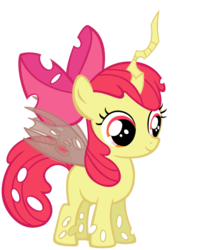 Size: 1196x1454 | Tagged: artist needed, safe, apple bloom, changeling, g4, changelingified, simple background, transparent background, vector