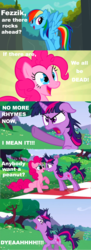 Size: 640x1766 | Tagged: safe, pinkie pie, rainbow dash, twilight sparkle, g4, image macro, the princess bride