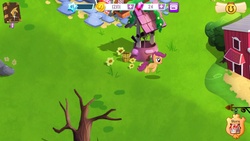 Size: 1136x640 | Tagged: safe, gameloft, scootaloo, g4, flying, scootaloo can fly