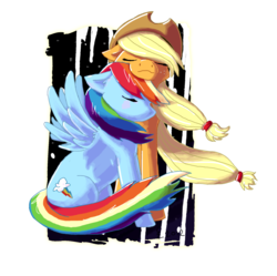 Size: 1232x1228 | Tagged: safe, artist:malicieuxx, applejack, rainbow dash, g4, ship:appledash, shipping, windswept mane