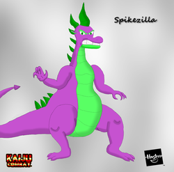 Size: 1751x1728 | Tagged: safe, artist:hedgehogninja94, spike, dragon, g4, kaiju combat, spikezilla