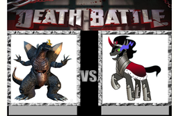 Size: 709x475 | Tagged: safe, king sombra, kaiju, g4, crossover, death battle, godzilla (series), spacegodzilla