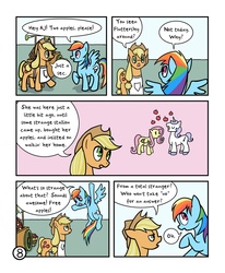 Size: 800x971 | Tagged: safe, artist:doodlesnap, applejack, fluttershy, rainbow dash, oc, comic:chivalry, g4, comic