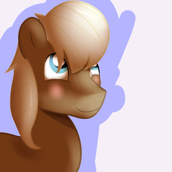 Size: 1200x1200 | Tagged: safe, artist:cosmonaut, lickety split, pony, g4, blushing, looking up, male, older, smiling, solo, stallion