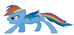 Size: 414x199 | Tagged: safe, edit, edited screencap, screencap, rainbow dash, friendship is magic, g4, animated, background removed, cute, dashabetes, female, sneaking, sneaky, solo