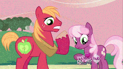 Size: 500x281 | Tagged: safe, screencap, big macintosh, cheerilee, scootaloo, sweetie belle, earth pony, pegasus, pony, unicorn, g4, hearts and hooves day (episode), season 2, animated, blinking, bush, bushicorn, female, filly, frown, gritted teeth, hearts and hooves day, hiding, looking back, male, mare, oh come on, raised hoof, stallion, tree, zip lines