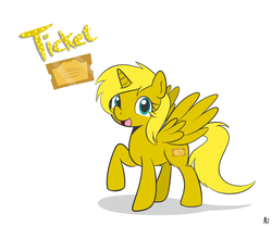 Size: 2400x2000 | Tagged: safe, artist:datahmedz, oc, oc only, oc:ticket, alicorn, pony, alicorn oc, solo