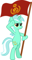 Size: 3000x5555 | Tagged: safe, artist:vaderpl, lyra heartstrings, pony, unicorn, g4, absurd resolution, bipedal, female, flag, salute, simple background, solo, soviet, transparent background, vector