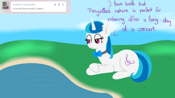 Size: 1920x1080 | Tagged: safe, artist:verminshy, dj pon-3, vinyl scratch, g4, nature, solo, swapped cutie marks, tumblr