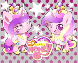 Size: 800x650 | Tagged: safe, artist:naoki, princess cadance, queen chrysalis, g4, chibi, fangs