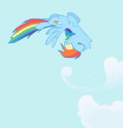 Size: 300x312 | Tagged: safe, rainbow dash, g4, animated, female, flying, happy, loop, solo, spinning, you spin me right round