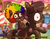 Size: 894x700 | Tagged: safe, artist:tweissie, oc, oc only, oc:chocolate pony, oc:rice paddy, chocolate pony, food pony, original species, pony, ask little rice paddy, afro circus, descriptive noise, dreamworks, food, madagascar (dreamworks), madagascar 3: europe's most wanted, meme, muffled rap music playing in distance, ponified