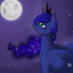 Size: 500x500 | Tagged: safe, artist:pandarainbow, princess luna, g4, female, moon, solo