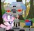 Size: 933x856 | Tagged: safe, artist:washboardin, diamond tiara, earth pony, pony, robot, g4, crossover, johnny 5, short circuit