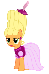 Size: 9000x13399 | Tagged: safe, artist:ashbreeze-rain, applejack, earth pony, pony, g4, absurd resolution, alternate hairstyle, clothes, dress, fancy, female, mare, simple background, solo, transparent background, vector